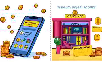 Qual a diferença entre conta digital gratuita e premium?